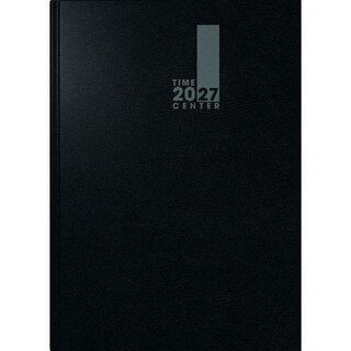 Brunnen Buchkalender 1072520906 TimeCenter, 1W/2S, A5, schwarz, 2027