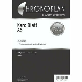 Chronoplan Jahresplaner 50304 Midi, kariert, A5, 50 Bltter, 2026