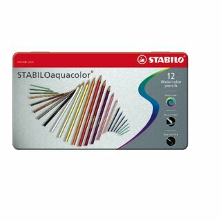 Aquarell-Buntstift Stabilo 1612, Aquacolor, Metalletui, sortiert, 12 St�ck
