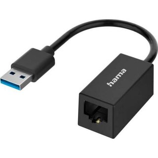 Hama 300024 USB-A Ethernet Adapter, schwarz