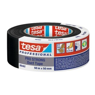 Tesa 66462 Gewebeband, aus 67% PCR-Material, 50mmx50m, schwarz