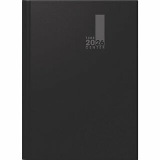 Brunnen Buchkalender 1072440906, 1W/2S, A4, schwarz, 2026