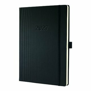 Sigel Buchkalender C2618, Conceptum, 1W/2S, Hardcover, A4+, schwarz, 2027