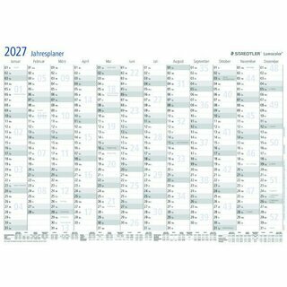 Staedtler Plakatkalender 641 Lumocolor, 12 Monate, abwischbar, 42 x 29,7cm, 2027