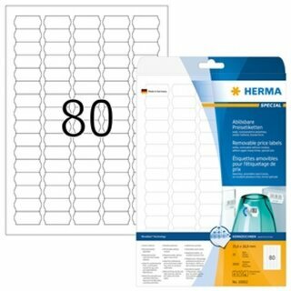 Herma Preisetik. 35,6 X 16,9mm Wei� 2000 St�ck