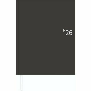 Zettler Buchkalender 732 Silverline, 1W/1S, 21x26,5cm Hardcover, anthrazit, 2026