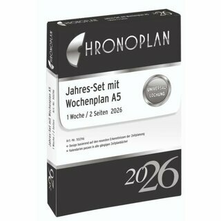 Chronoplan Jahresplaner 50296 Midi, 1W/2S, A5, Jahresset, 2026