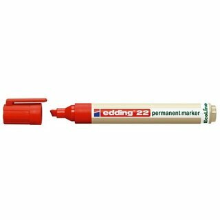 Permanentmarker edding 22, Keilspitze, Strichst�rke: 1-5mm, rot