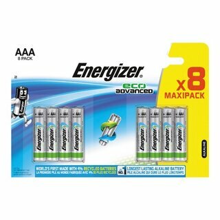 Batterie Energizer 638900, Micro, LR03/AAA, 1,5 Volt, ECO, 8 St�ck