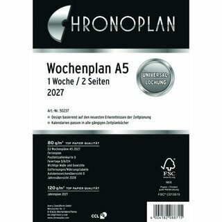 Chronoplan Jahresplaner 50236 Midi, 1W/2S, A5, Jahresset, 2027