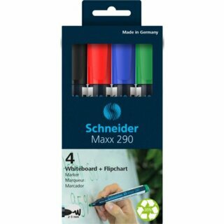 Boardmarker Schneider Maxx 290, Rundspitze, Strichst�rke: 2-3mm, 4er Etui