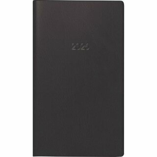 Brunnen Taschenkalender 1075028906, 1M/1S, 8,7 x 15,3cm, schwarz, 2026