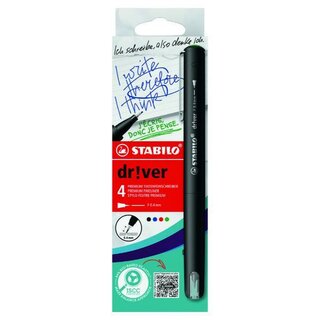 Stabilo 1088 dr!ver Fineliner, 0,4 mm, sortiert, 4 Stck
