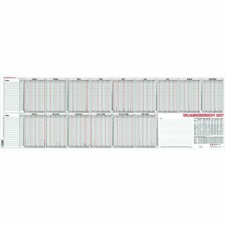 G�ss Urlaubsplaner 12-55, 97,4 x 31 cm, f�r 25 MA, leporello, faltbar, 2027