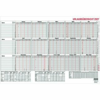 G�ss Urlaubsplaner 12-54, 44,1 x 29,7cm, f�r 15 MA, leporello, faltbar, 2027