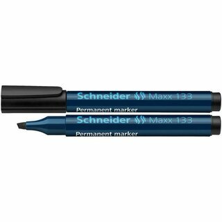 Permanentmarker Schneider Maxx 133, Keilspitze, Strichst�rke: 1+4mm, schwarz