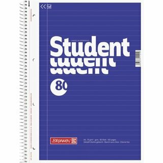 Collegeblock Brunnen 67941, A4, liniert, 70g, 4fach gelocht, 80 Blatt