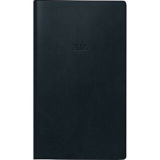 Brunnen Taschenkalender 1075828906, 1W/1S, 8,7 x 15,3cm, schwarz, 2027