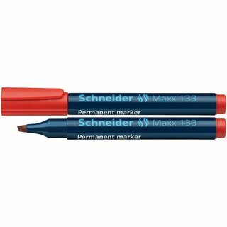 Permanentmarker Schneider Maxx 133, Keilspitze, Strichst�rke: 1+4mm, rot