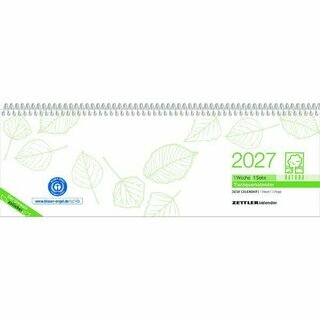 Zettler Tischquerkalender 146, 1W/1S, 30 x 10cm, gr�n, UWS, 2027