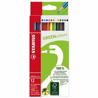 Farbstift Stabilo Greencolour 6019, sortiert, 12 St�ck