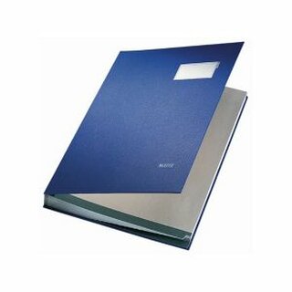 Unterschriftsmappe Leitz 5700, 20 Fcher, PP-kaschierter Einband, blau