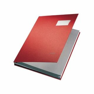 Unterschriftsmappe Leitz 5700, 20 Fcher, PP-kaschierter Einband, rot