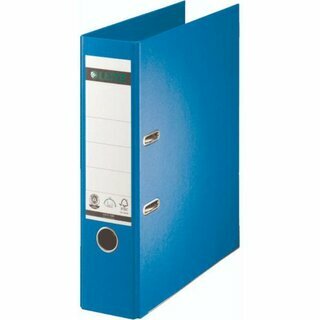 Leitz Qual.-Vollpap.-Ordner 180 10070030, Graupappe, A4, R�cken 80 mm, hellblau