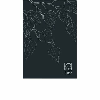 Zettler Buchkalender 876 Recycling, 1 Tag/1 Seite, Hardcover, A5, schwarz, 2027