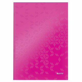 Notizbuch Leitz 4626 Wow, A4, kariert, gl�nzend laminiert, 80 Bl, pink metallic