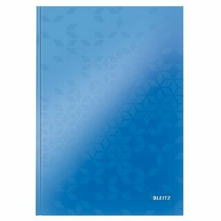 Notizbuch Leitz 4626 Wow, A4, kariert, gl�nzend laminiert, 80 Bl, blau metallic