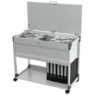 H�ngeregistraturwagen Durable 3787, A4, f�r 100 H�ngemappen, leer, grau