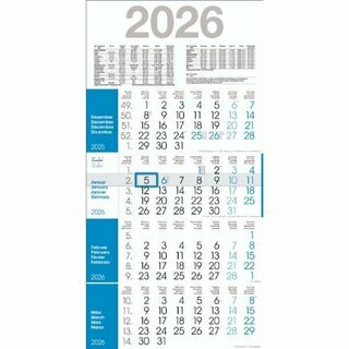 Bühner 4-Monatskalender RAINBOW M4R1, 4 M/1S, 30 x 59 cm,...