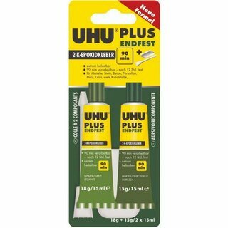 Uhu Klebstoff UHU plus endfest 33g 2-Kompon. 45670, 2 St�ck