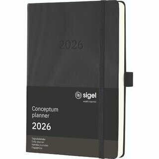 Sigel Buchkalender C2610, Conceptum, 1T/1S, Hardcover, A5, schwarz, 2026