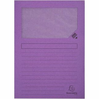 Fenstermappe Exacompta 50101E, DIN A4, Karton (RC), violett, 100 St�ck