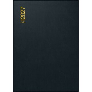 Rido-Ide Taschenkalender 7013002906 Perfect, 1M/2S, 10 x 14cm, schwarz, 2027