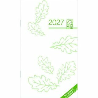 Zettler Taschenkalender 520 Recycling, 1M/2S, Softcover, 9,5x17cm, schwarz, 2027