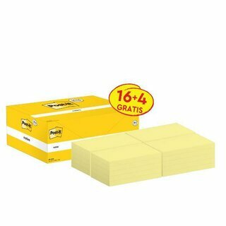 Haftnotizen Post-it 655Y-20, 127 x 76 mm, 20 Blöcke à 100...