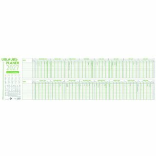 Zettler Urlaubsplaner 992 Recycling, faltbar, 100 x 29,7 cm, f�r 25 MA, 2027