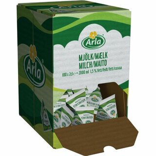 Kaffeemilch Arla 2347283, 1,5% Fett, 20ml, 100 St�ck