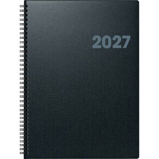 Brunnen Buchkalender 1076365906 Wire-O, 2S/1W, A4, schwarz, 2027
