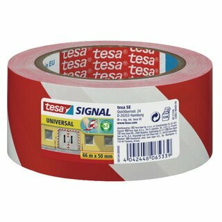 Warnband Tesa 58134, 50mm x 66m, PP, rot/wei�