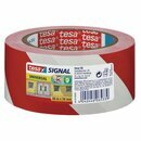 Warnband Tesa 58134, 50mm x 66m, PP, rot/wei�
