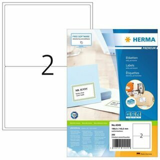 Herma 4249 Etiketten 199,6X143,5 Wei� 200 St�ck