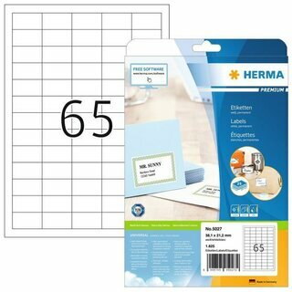 Herma 5027 Etiketten 38,1X21,2 Wei� 1625 St�ck