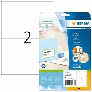 Herma 5064 Etiketten, 210x148mm, wei� 50 St�ck