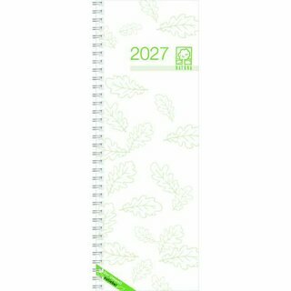 Zettler Tischkalender 718 UWS, 1W/1S, Vormerkbuch, 10,5x29,7cm, gr�n/grau, 2027