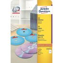 CD/DVD-Etiketten Avery Zweckform L7676, D 117mm, wei, 25...