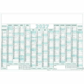 Zettler Jahresplaner 915, 14, 14 Monate / 1 Seite, 100 x 70cm, 2027